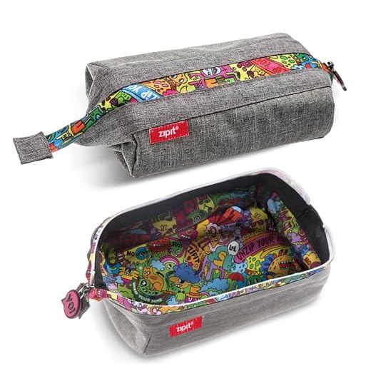 ZIPIT Lenny Estuche para lápices | Estuche de Gran Capacidad | Estuche Escolar para la Escuela, la Universidad y la Oficina (Gris)