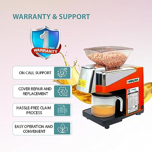Image of HAKURA H2O-2B Comfort Oil Extractor Oil Maker Press Machine For Home 560 Watts (Red)