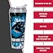 Rico Industries NFL Football Carolina Panthers Metallic Tie Dye Personalized 24oz Acrylic Tumbler W/Hinged Lid - Team Colored Metallic Art Plastic Travel Tumbler - Keeps Drinks Cold or Hot