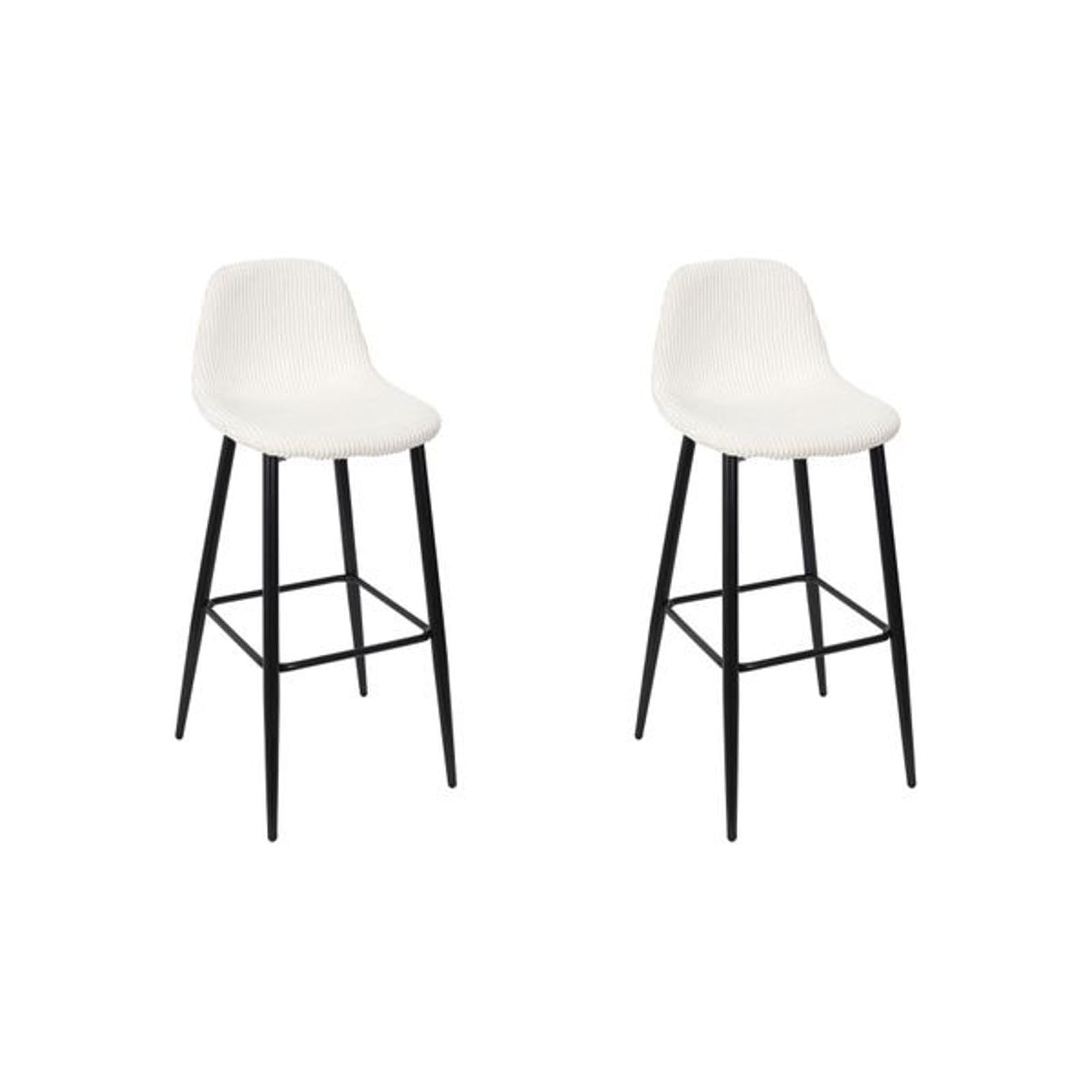 HOME DECO FACTORY, HD0285, Set di 2 Sgabelli da Bar Cotele Scott Beige, Morbidezza, Mobili, Seduta, Sgabello e sgabello da bar, 46,5 x 100,5 x 49,5 cm, Altezza seduta 70,5 cm, Beige Nero
