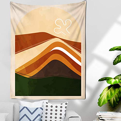 wymhzp Tapiz de Pared Paisaje Colgante de pared Camping Amanecer Pintura al óleo Patrón Puesta de sol Boho Yoga Pad Dormir Decoración200x150cm Cover