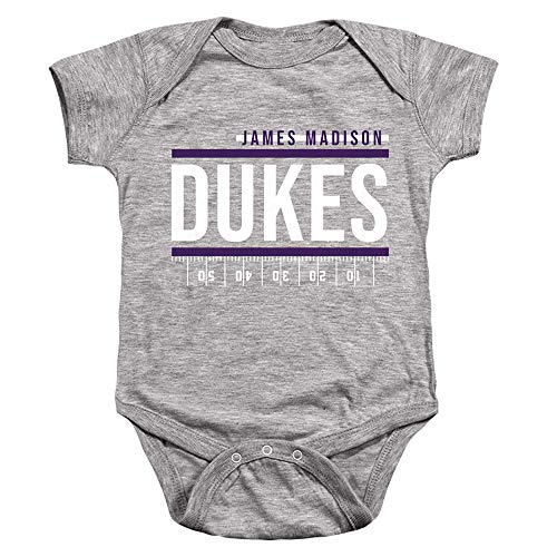 James Madison University JMU Official Yardage Design Unisex Infant Snap Suit for Baby,Athletic Heather, 12 Months