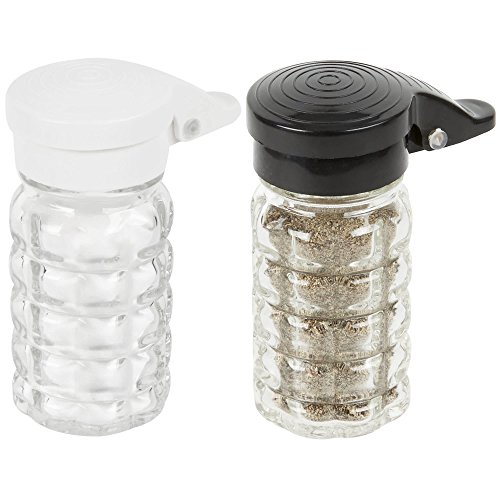 Comparison: Best Moisture Proof Salt And Pepper Shakers 2 Tablecraft Moisture Proof Salt & Pepper Shakers - 1.5 Oz - Glass w/Black & White Lids Spring Loaded, No Clog, Set of 2