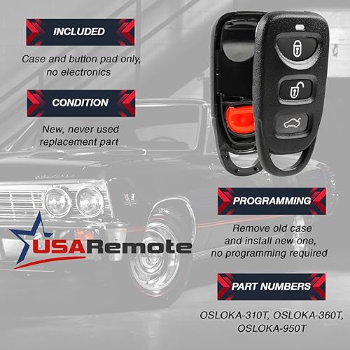 Case Shell Key Fob Keyless Entry Remote fits Hyundai Elantra Sonata/Kia Forte Optima Spectra by USARemote - Image 4