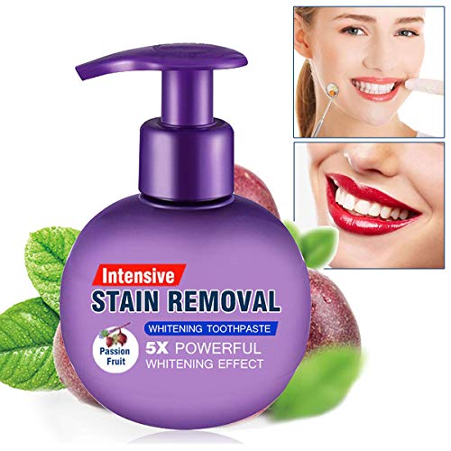 Baking Soda Toothpaste Teeth Whitening Toothpaste Natural Fluoride-Free Intensive Stain Removal Whitening Toothpaste Strong Power Cleaning Fight Bleeding Gums Press Toothpaste(Passion Fruit) #TOP1