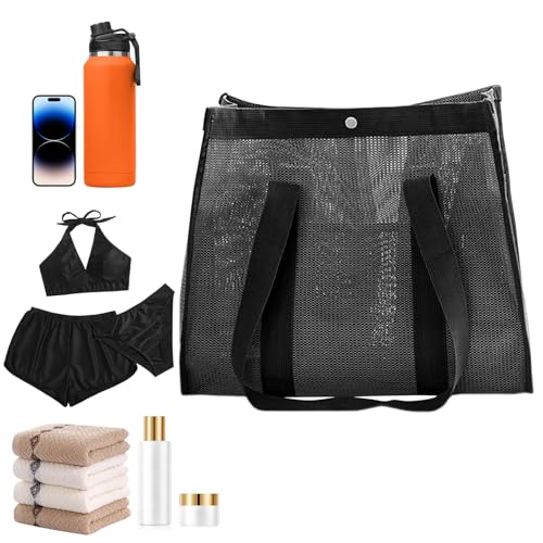 Mesh Tote Bag | Reusable Large Foldable Tote Bag | Home & Garden Storage for Vacation Cruise Camping Lake Outdoor Boat Family