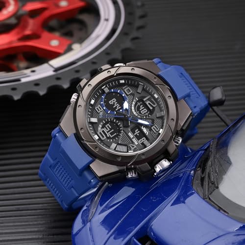Image of V2A Styrke 5110 Analog Digital Watch for Men | Hybrid Multi Display Dial | Alarm Stopwatch Day Date 12 /24 Hr | TPU Strap | 30M Water Resistant