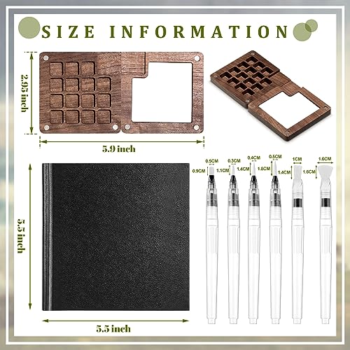 Qilery QILERY-WATERCOLOR PALETTE SET-0077 Mini Portable Watercolor Palette Set Wooden Grid Paint Box thumb #1