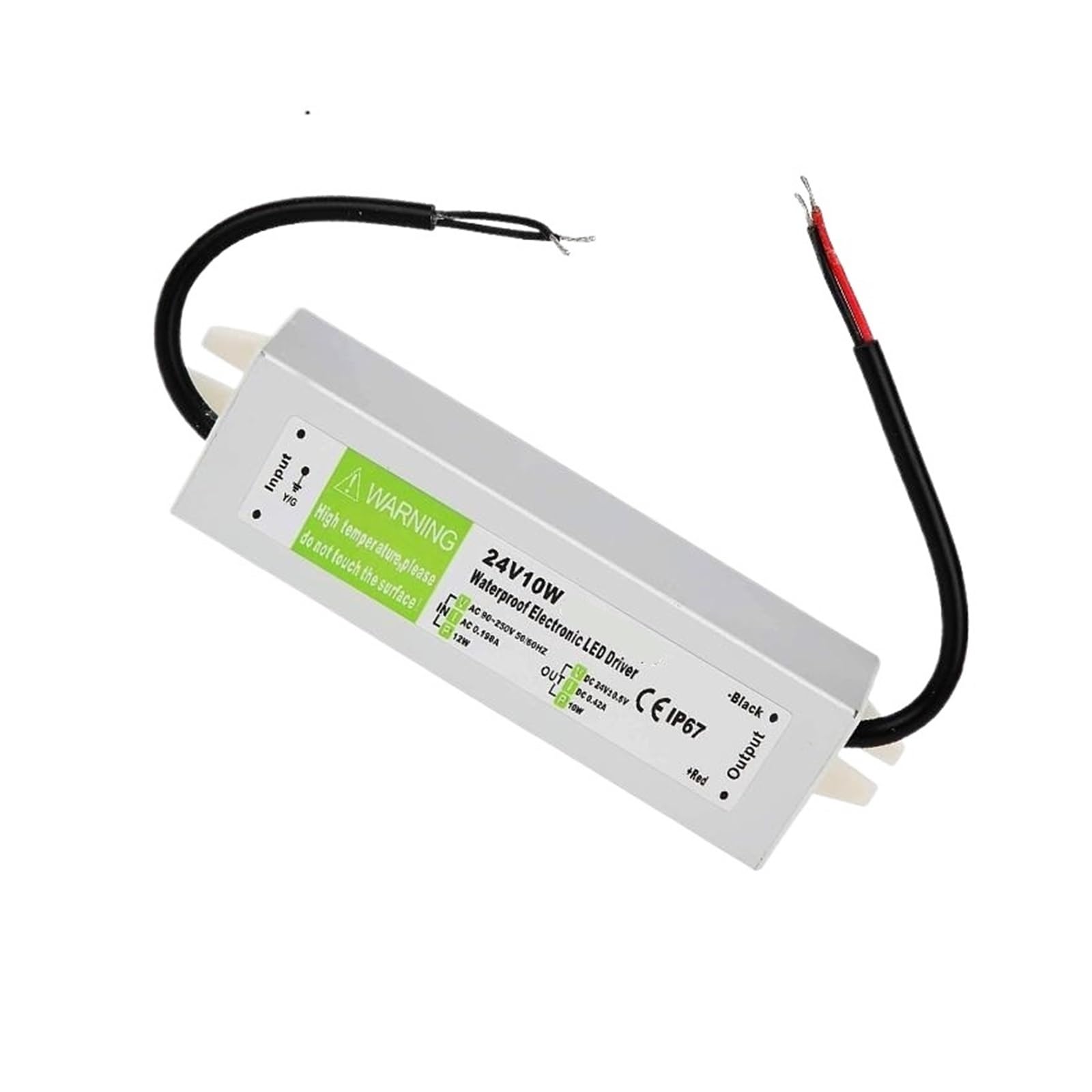 MBMYVRNKJL 90-250V AC to DC 24V 10W 0.42A Lighting Transformer LED Drive Adapter Aluminum Switching Power Supply
