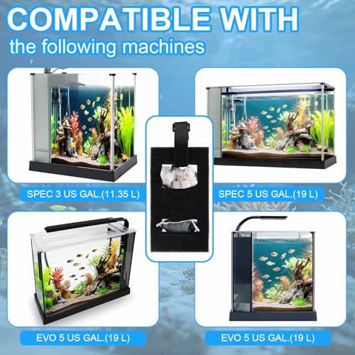 Image of Threlaco 4 Set Aquarium Filter Compatible with Fluval SPEC, EVO, Betta and Flex Desktop Aquarium Series, Foam Filter, Carbon, Ammonia /Phosphate /Nitrite Remover Pad, Ceramic Ring, Cord, Grease & Bag