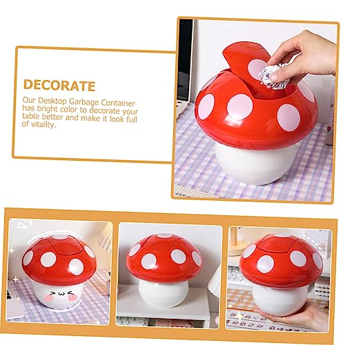 Caneca de basura rectangular compacta para escritorio miniatura 4