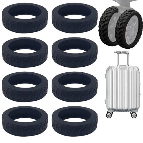 Equipaje, Luggage Cubiertas para ruedas equipaje, 8uds Fundas Ruedas Equipaje, Silicona Fundas Protectora Ruedas Maleta Resistente al Ruido Antidesgaste Funda de Repuesto para...