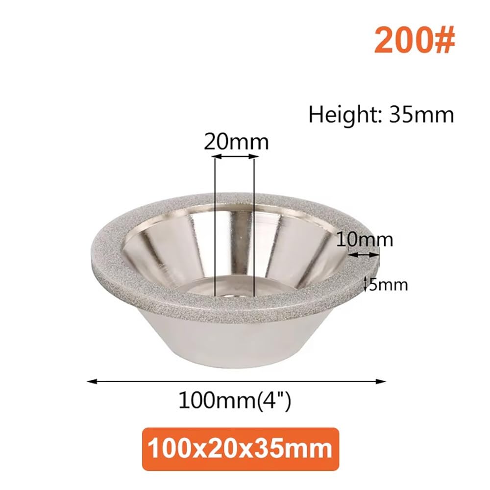 Diamentowa Tarcza Szlifierska 100 Mm, Ziarnistość 150#-600# Do Narzędzi Pomiarowych Z Węglików Spiekanych I Szkła, Do Szlifowania Powierzchni I Końcówek, 1 Szt.(Grit 200)