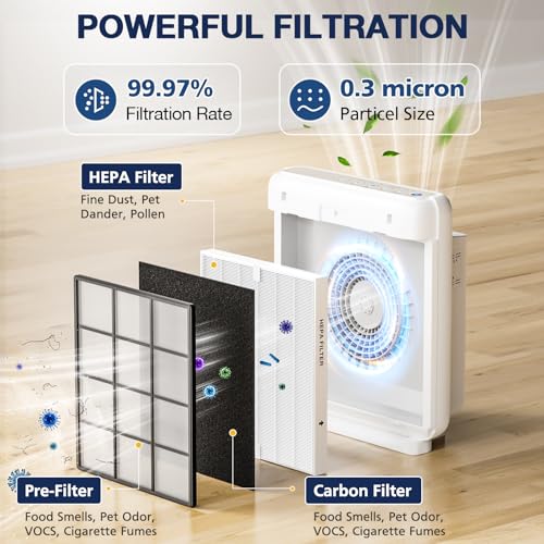 AP-1512HH Air Purifi-er Replacement Filt-er Set Compatible with Coway Airmega AP-1512HH Air Purifi-er and Airmega 200M Air Purifi-er, 1 HEPA and 2 Carbon Pre-Filters Part # 3304899