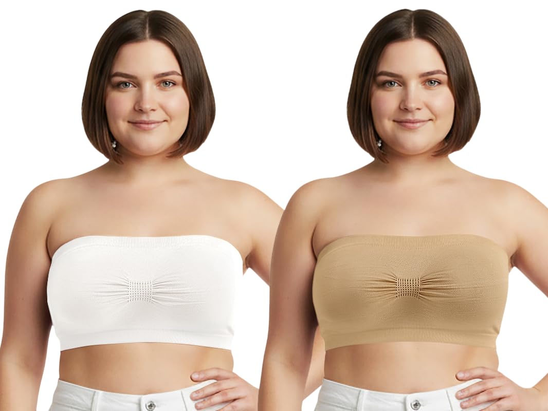 celary Women’s Strapless Bandeau Bra||Non-Slip and Non Padded Tube Bra||Ribbed Stretch Nylon Fabric||All Day Comfort Wear-picture-45