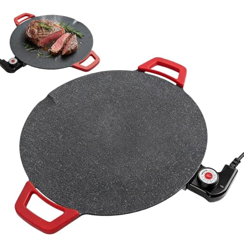 Electric Indoor Smokeless Non-stick Grill Pan, 2026 Upgraded Smokeless Indoor Electric Grill & Nonstick Griddle Compact & Versatile Cooking for Steaks, Pancakes, and BBQ (14 Inches)