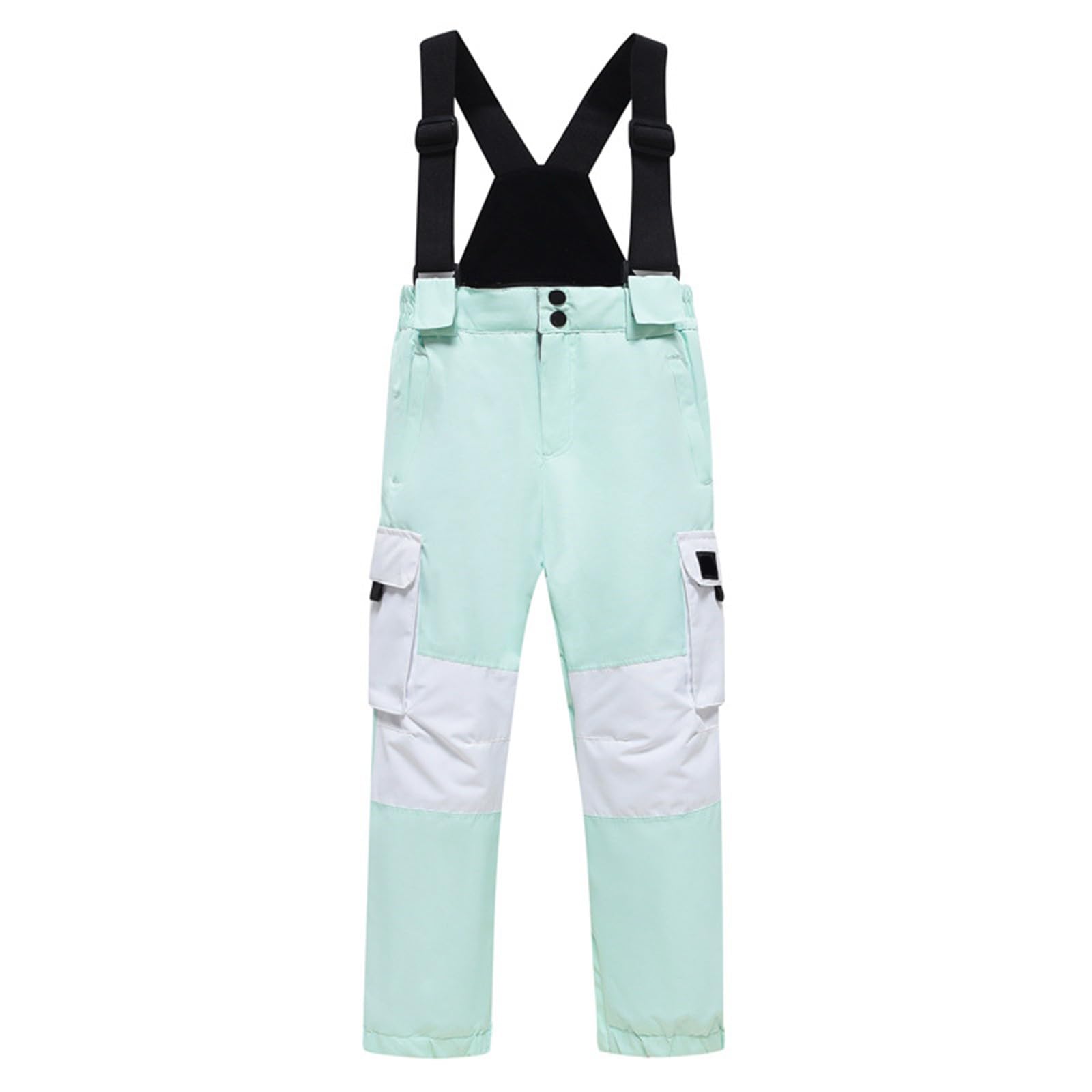 Kinder Skihose Wasserdicht Schneehose Jungen Mädchen Winter Snowboardhose Winddicht Outdoor Latzhose mit Reißverschluss Taschen Elastische Taille Winterhose Warm Ski Hosen Verstellbar Hosenträger