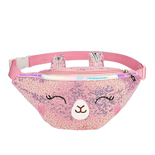 HIFOT Unicornio Riñonera Infantil, Brillante Ajustable Bandolera para Niña Viajes Deportivos al Aire Libre