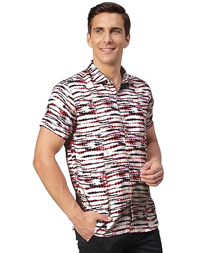 Image of Venisa Men's Cotton Blended Printed Casual Shirt