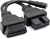 ECARCONETS Universal 12 Pin OBD to 16 Pin OBD2 Diagnostic Adapter Cable for Mitsubishi and Hyundai Cars