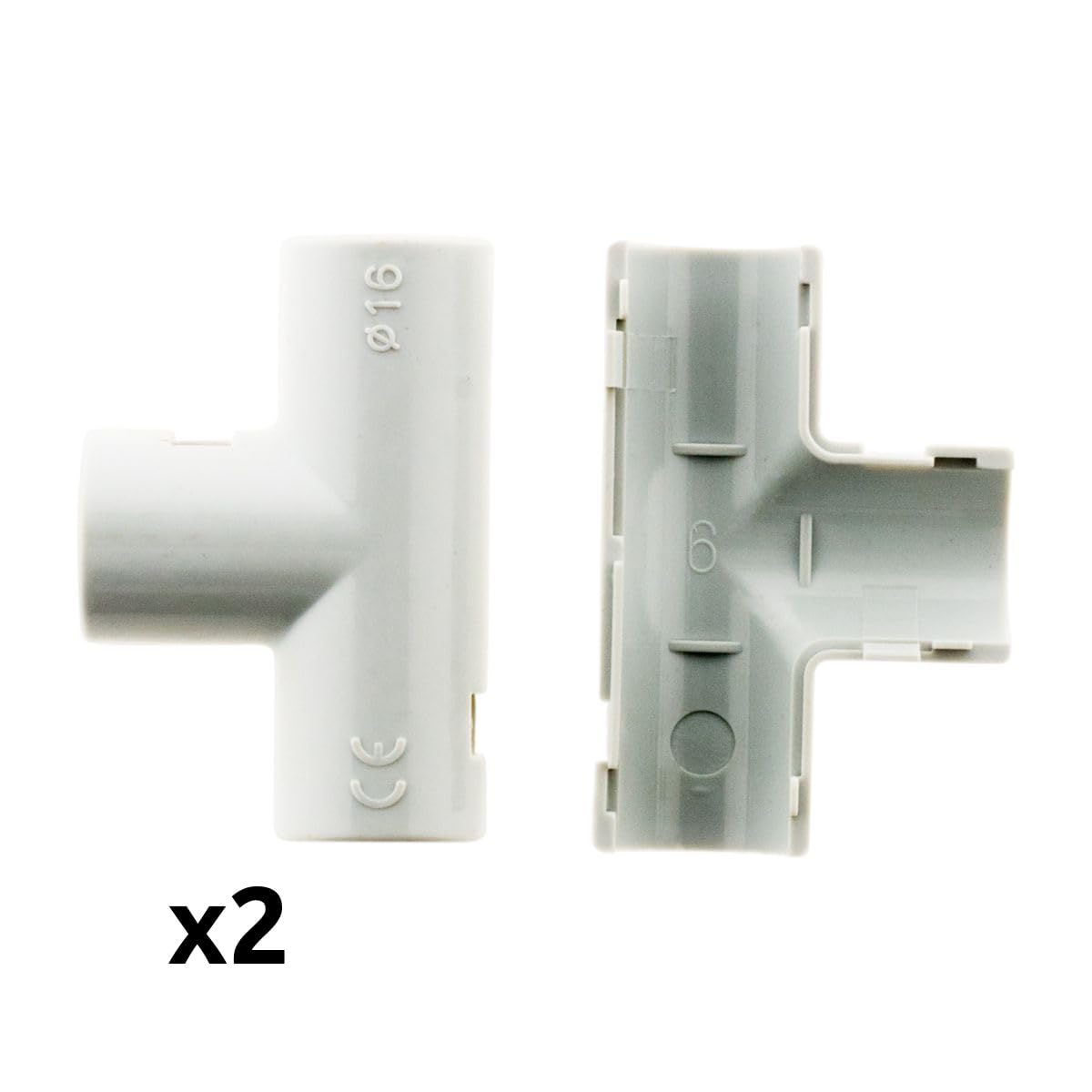 Zenitech Set 3 Squadre Per Tubo IRL PVC Rigido – Fissaggio Stabile Per Tubi 16/20/25mm – Bianco - 4