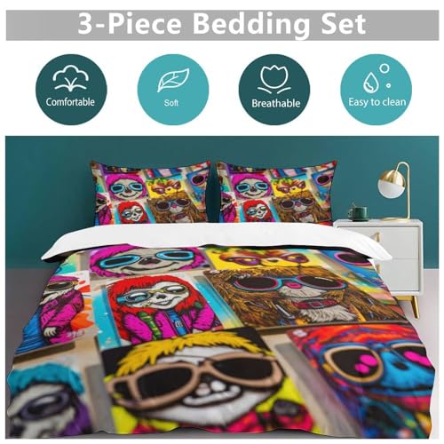 Housse de couette 135 x 200 microfibre douce avec fermeture éclair