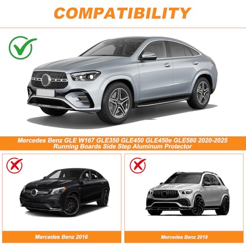 Estribos laterales para Mercedes Benz GLE 2020-2025 miniatura 3