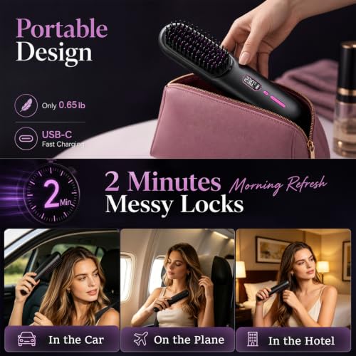 Cepillo alisador inalámbrico Go Brush Pro, portátil miniatura 6