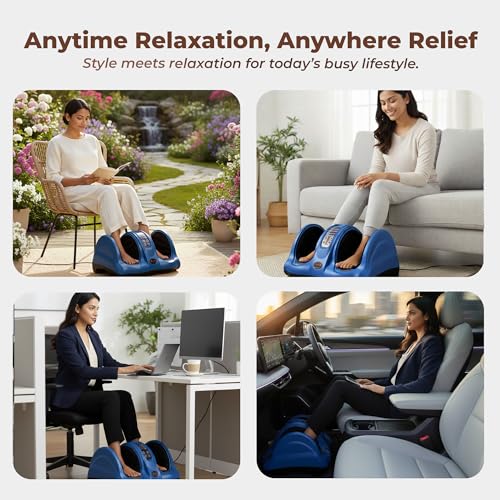 Image of Durafit91 Electric Foot Massager for Pain Relief, Feet Massager with Hand Simulation Massage, Air Compression, Shiatsu, Deep Kneading, Blood Circulation, Relaxation & Stress Relief, Portable Massager