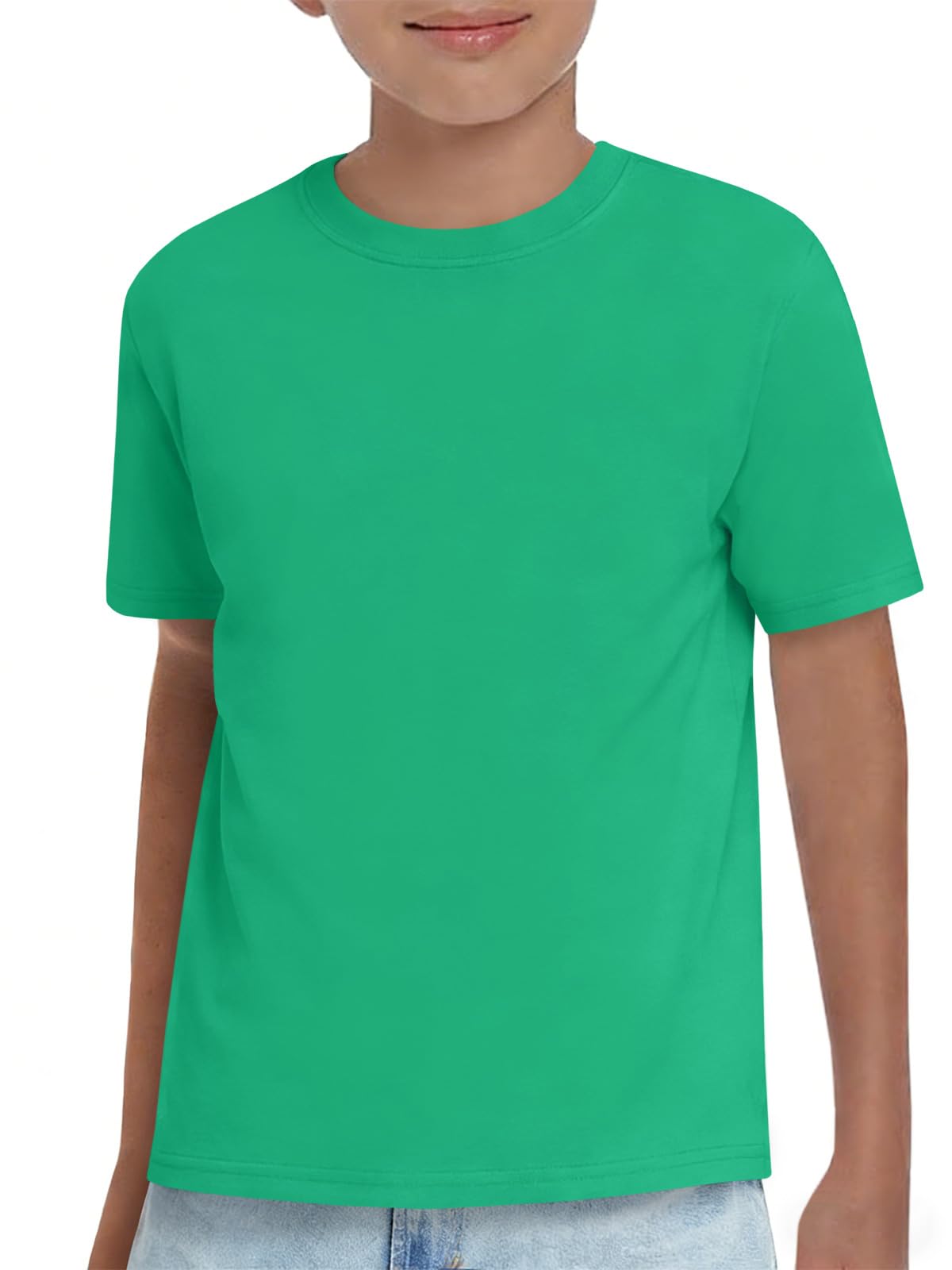 Boys Athletic Short Sleeve T Shirts Kids Summer Workout Tops Crewneck Basic Tee 5-14 Years — view 21