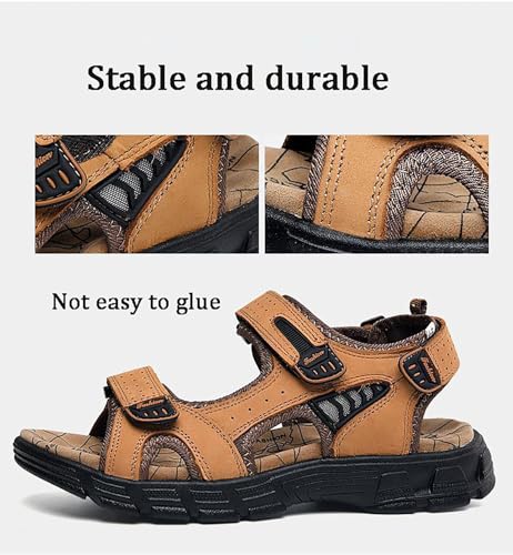Men's Leather Sandals for Hiking Walking Beach Treads Water Athletic Outdoor with Air Cushion2
