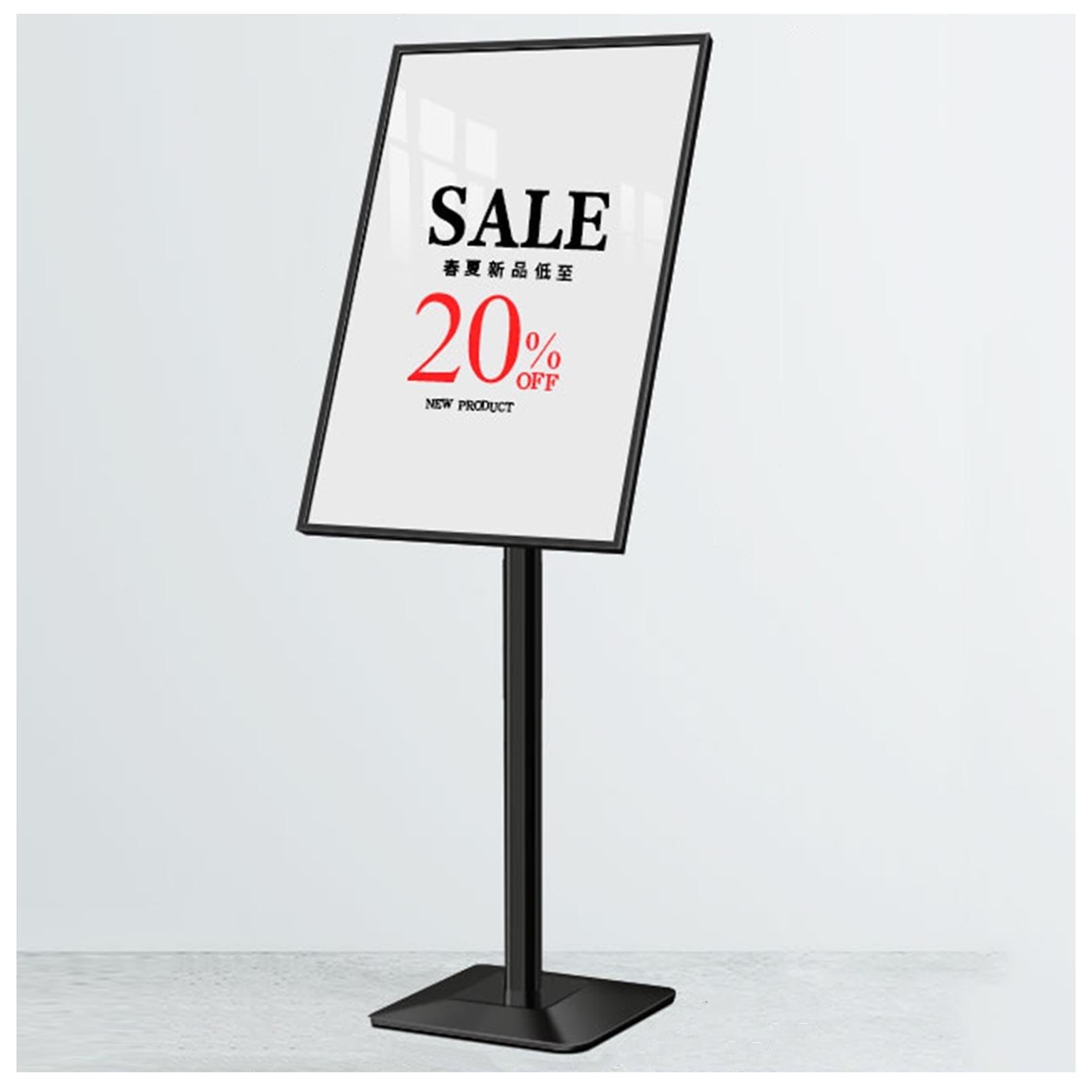 Soporte de piso para carteles, soporte de exhibición para interiores y exteriores con tablero protector transparente para publicidad, 29,7 x 42 cm