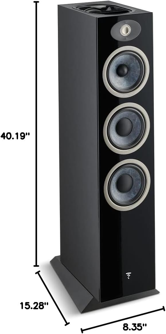 Focal Theva N°3-D - Dolby Atmos® Compatible 3-Way Floorstanding Loudspeakers with 6.5-Inch Drivers, Sold Individually, Black - FTHEVAN3BK-D