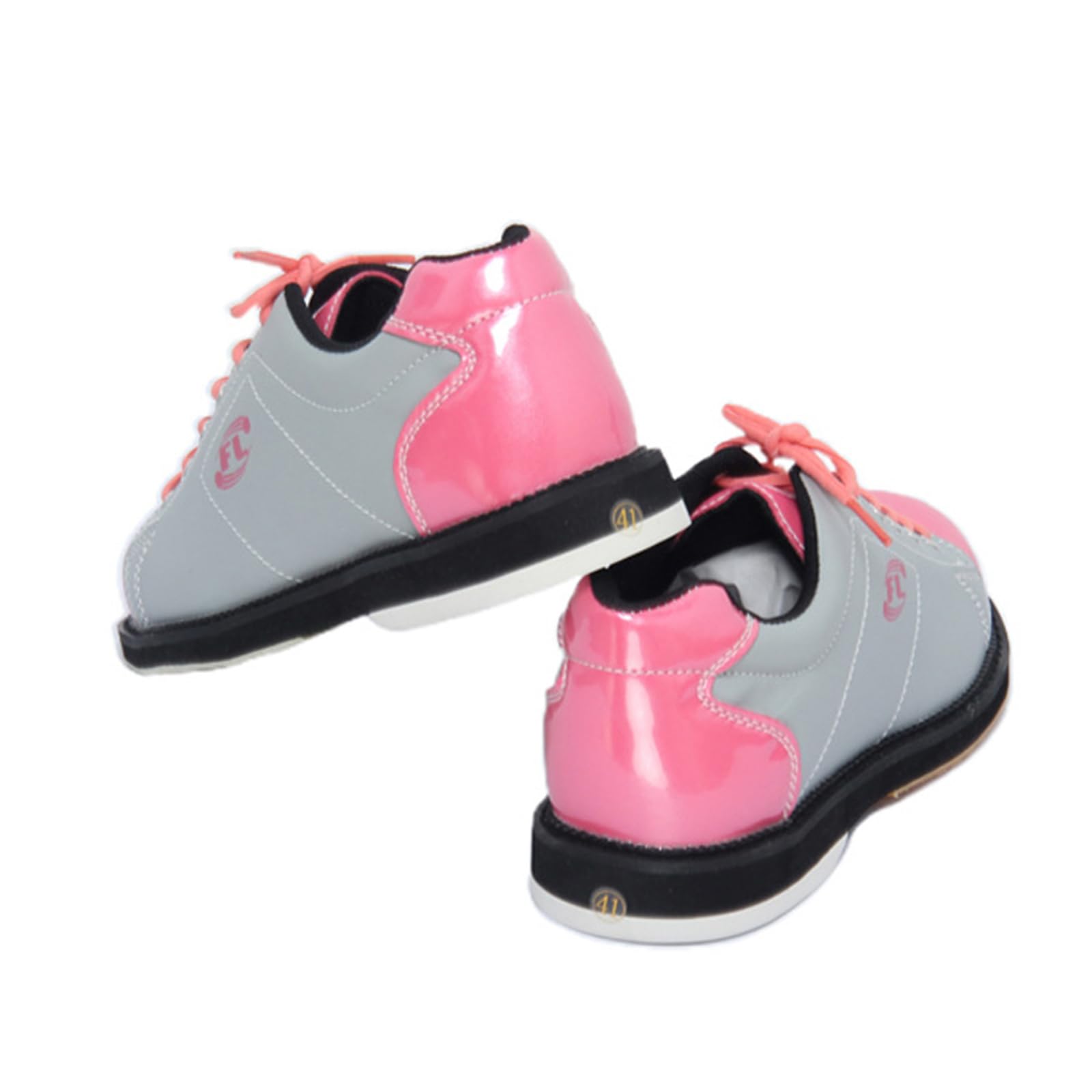 JiuQing Chaussures De Bowling pour Femmes en Cuir À Lacets pour Débutants Semelles Coulissantes pour Hommes