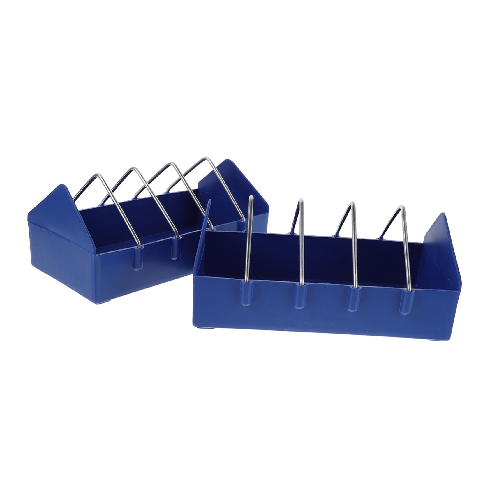 4 Bebederos Engrosados ​​para Codornices Pollitos Bebederos Comederos Reutilizables para Granjas Comederos De Plástico Azul para Aves De Corral