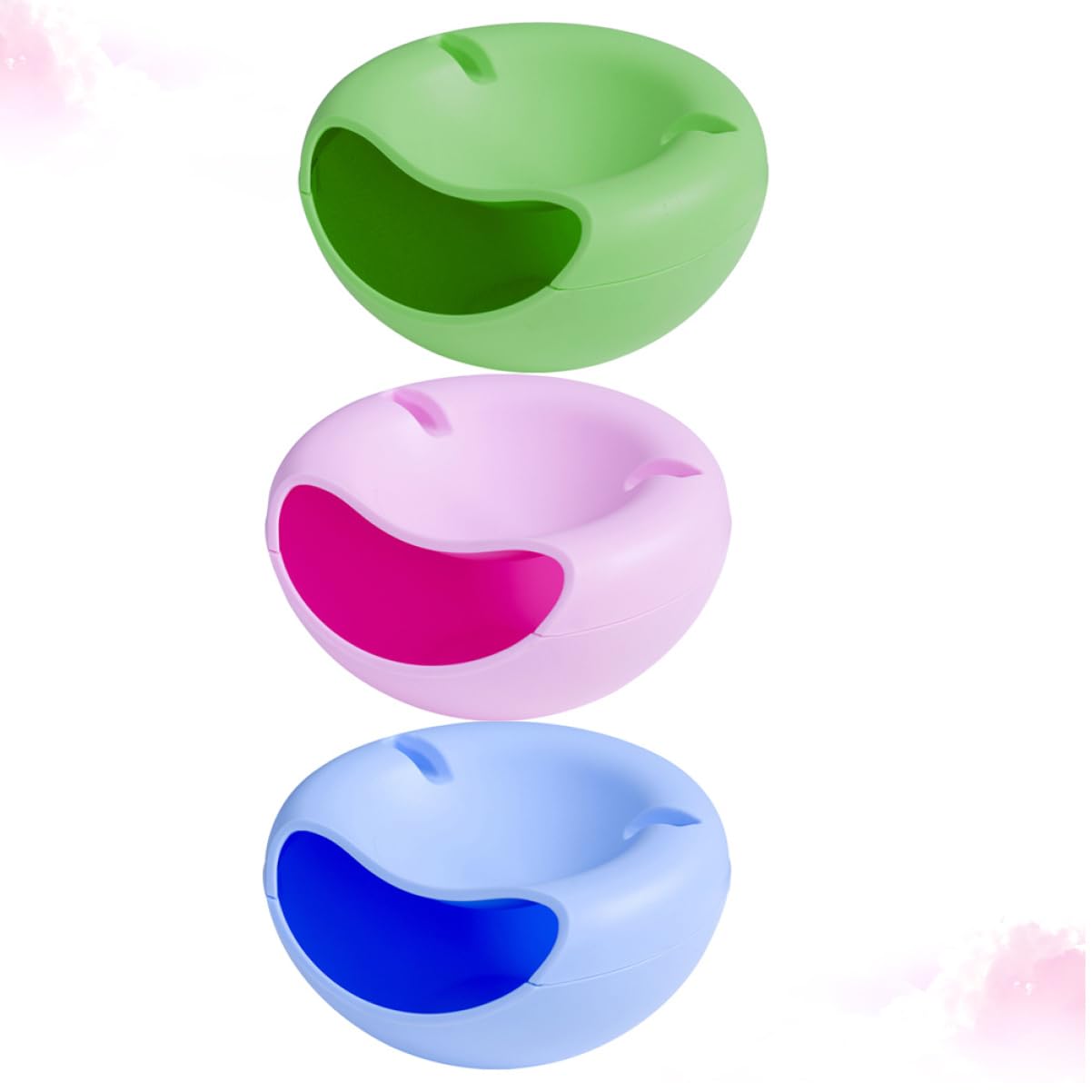 Garneck 3pcs Cellphone Mount House Phones Nut Bowl with Shell Holder Food Containers Snacks Organizer Double Nut Plate Serving Dishes Plate Dish with Mobile Phone Holder re-usable