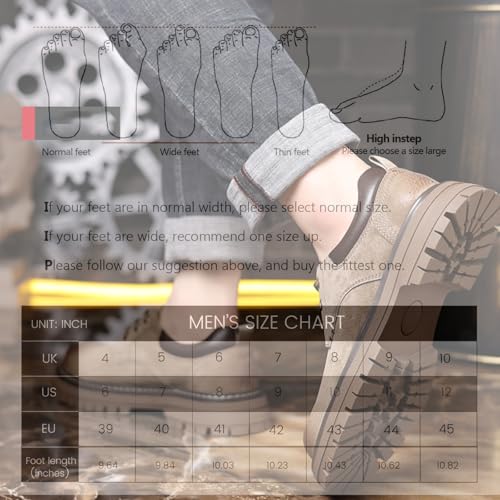 Men's Leather Platform Oxfords,Classic Round Toe Lace Up Dress Shoes,Comfort Non-Slip Lug Sole Chunky Heel Derby Shoes2