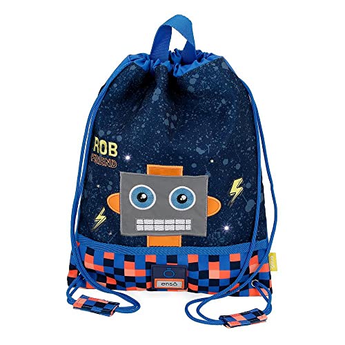 Enso Rob Friend Bolsa De Merienda Azul 27X34 Cms Poliéster