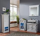 3 tlg. Bad-Set – Das moderne Badmöbel-Set besteht aus einem Spiegel, einem Waschbeckenunterschrank und einem Midischrank.