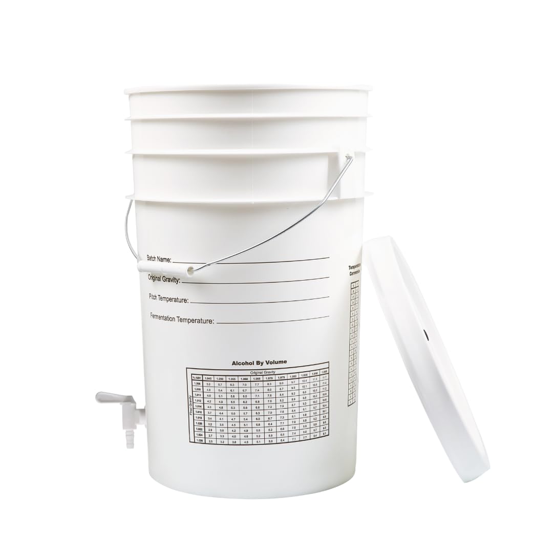 6.5 Gallon Bottling Bucket with Lid and Spigot for Bottling Beer