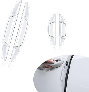 4 PCS Car Door Edge Protection Device, Hollow Design Embedded Self-Adhesive Front Rear Door Anti-Collision Stickers, Decorative Accessories, Compatible with Most Car Models (Transparent)