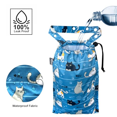 Image of Cute Hanging Car Trash Garbage Bag 100% Leakproof Waterproof Multipurpose for Car Back Front Seat Console with Hanging Strap (Cats Play)