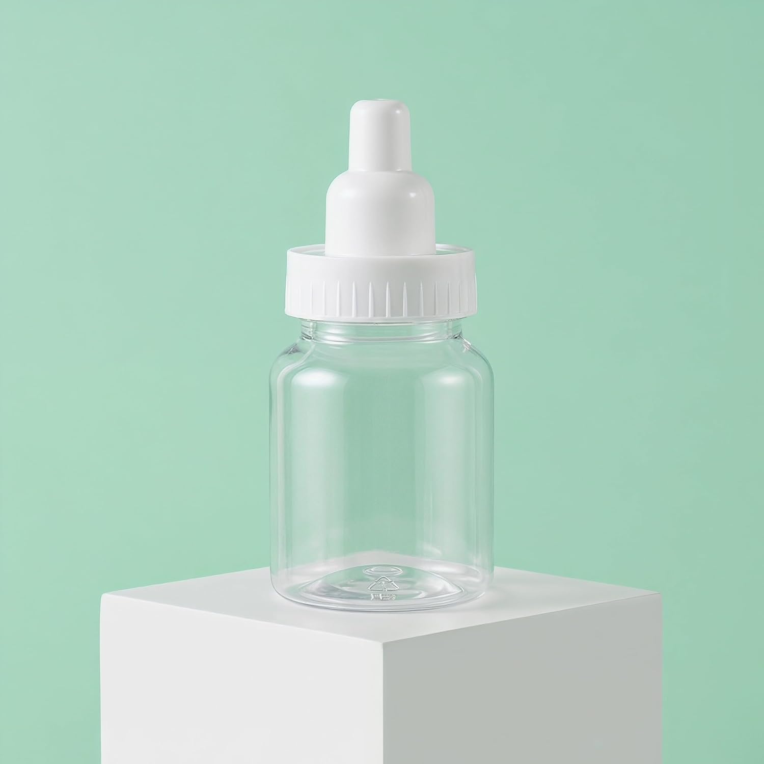Lurrose 36pcs Bottle Candy Boxes for Shower Decorations, Pp Plastic Milk Bottle Candy Jars with Easy Open Separate Lid, Neat Storage, for Shower Centerpieces and Birthday Party Favors