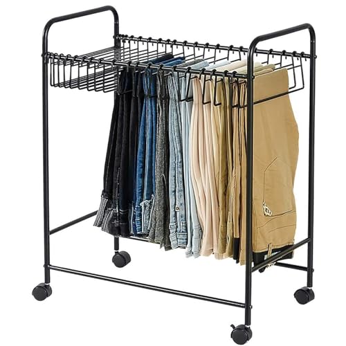 Support de rangement amovible pour 20 pantalons avec roulettes cintre de garde-robe gain de place