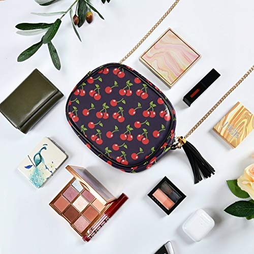 ALAZA PU Leather Small Crossbody Bag Purse Wallet Cherry Red Cell Phone Bags with Adjustable Chain Strap & Multi Pocket2