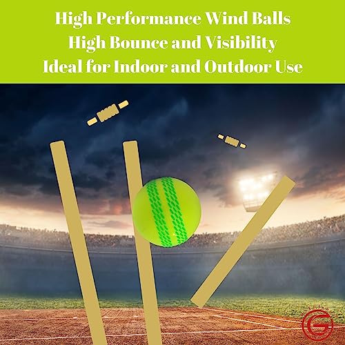 ONEGlobal Premium Windball Soft Cricket Ball, 3-FLUORO YELLOW, Standard - Image 3