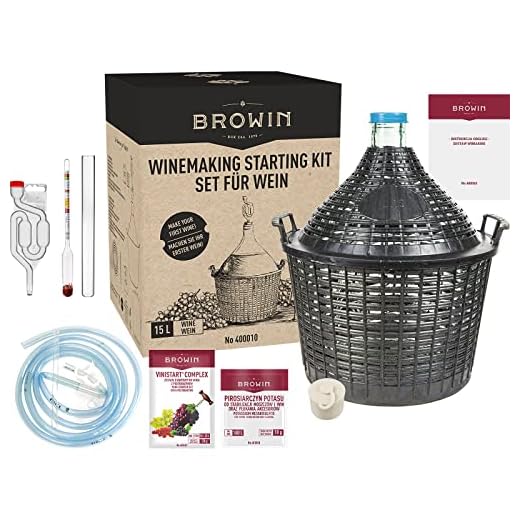 lilawelt24 STARTERSET GLASBALLON 15L WEINSET GÄRBALLON WEINBALLON Wein SELBERMACHEN WEINHERSTELLUNG