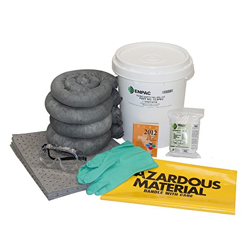 ENPAC 5-Gallon Emergency Response Universal Spill Kit (Includes Pail, Granular Absorbent, Pads, Socks, Disposal Bag, & Safety Equipment) - OSHA, UN, & DOT Compliant