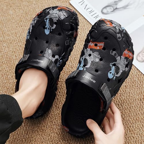 Image of SECHRITE Men's Clogs Athletic Sports Outdoor Slip-on Mules with Cushion Beach Non Slip Home Sandals with Adjustable Back Strap - River Edge
