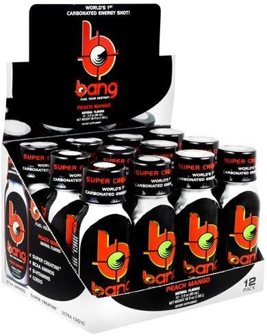 VPX Bang Shot World's First Carbonated Energy Shot Peach Mango 12 (3fl oz) Shots